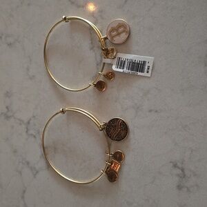 Two alex and Ani boston red Sox bangles